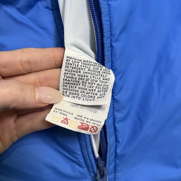 Vintage 80s Roffe Ski Bib Overalls Blue Nylon Insulated Snow Pants Womens Small - Picture 9 of 14